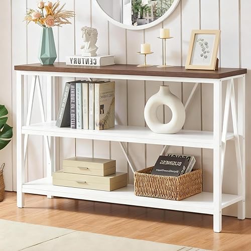 HOMISSUE Entryway Console Table, Rustic Console Tables with Wide Storage,