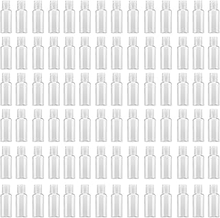 MOUYAT 110 Pack 1oz Clear Plastic Flip Cap Bottles, 30ml Empty Squeeze Travel Bottles with Flip Cap, Mini Refillable Flip Cap Travel Size Sample Containers for Lotion, Cream and Toiletries