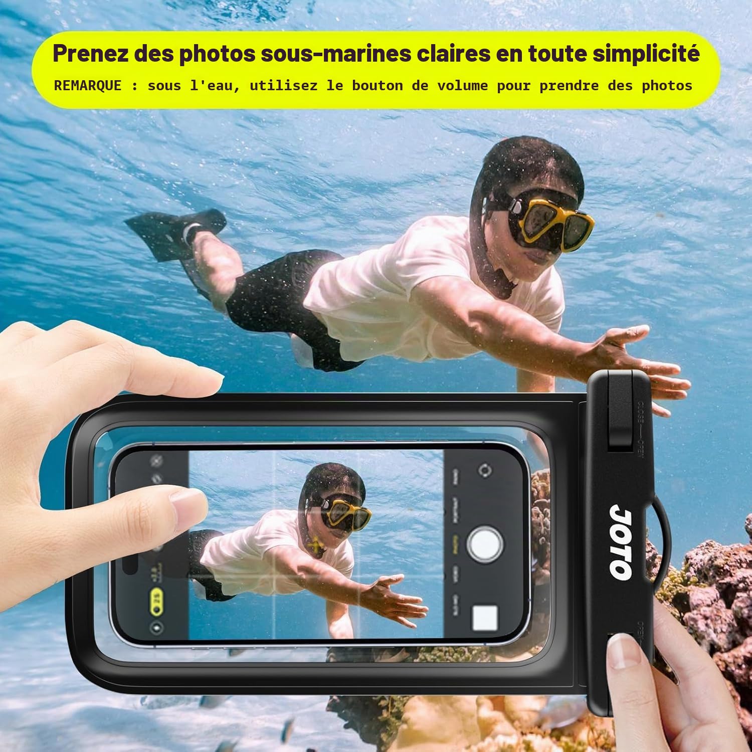 JOTO Housse Étanche Smartphone IPX8 7 Pouces Noir