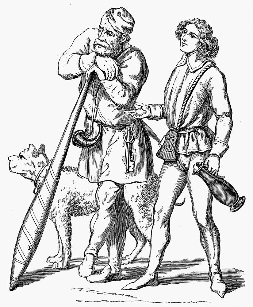 Servants 14Th Century Nenglish Servants Of The 14Th Century Line Engraving After A Contemporary Manuscript Illustration Poster Print by (18 x 24)