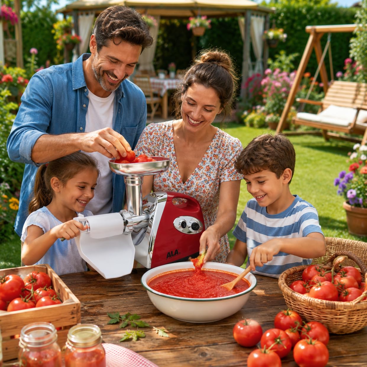 Tritapomodoro Professionale Elettrico con Kit Tritacarne – Passapomodoro per Salsa e Conserve, Macchina Multifunzione