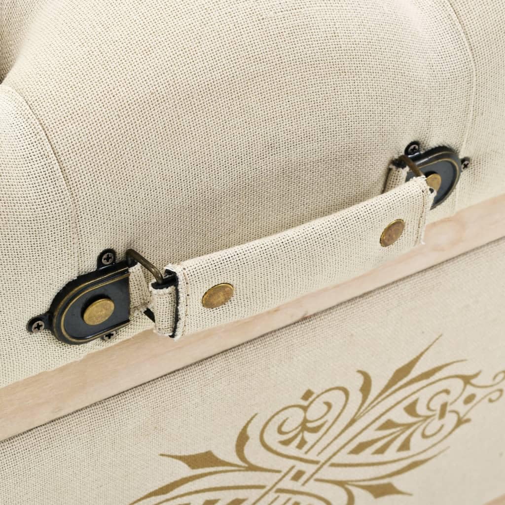 vidaXL Banco con almacenaje 110 cm Madera Maciza de Abeto Color Crema y