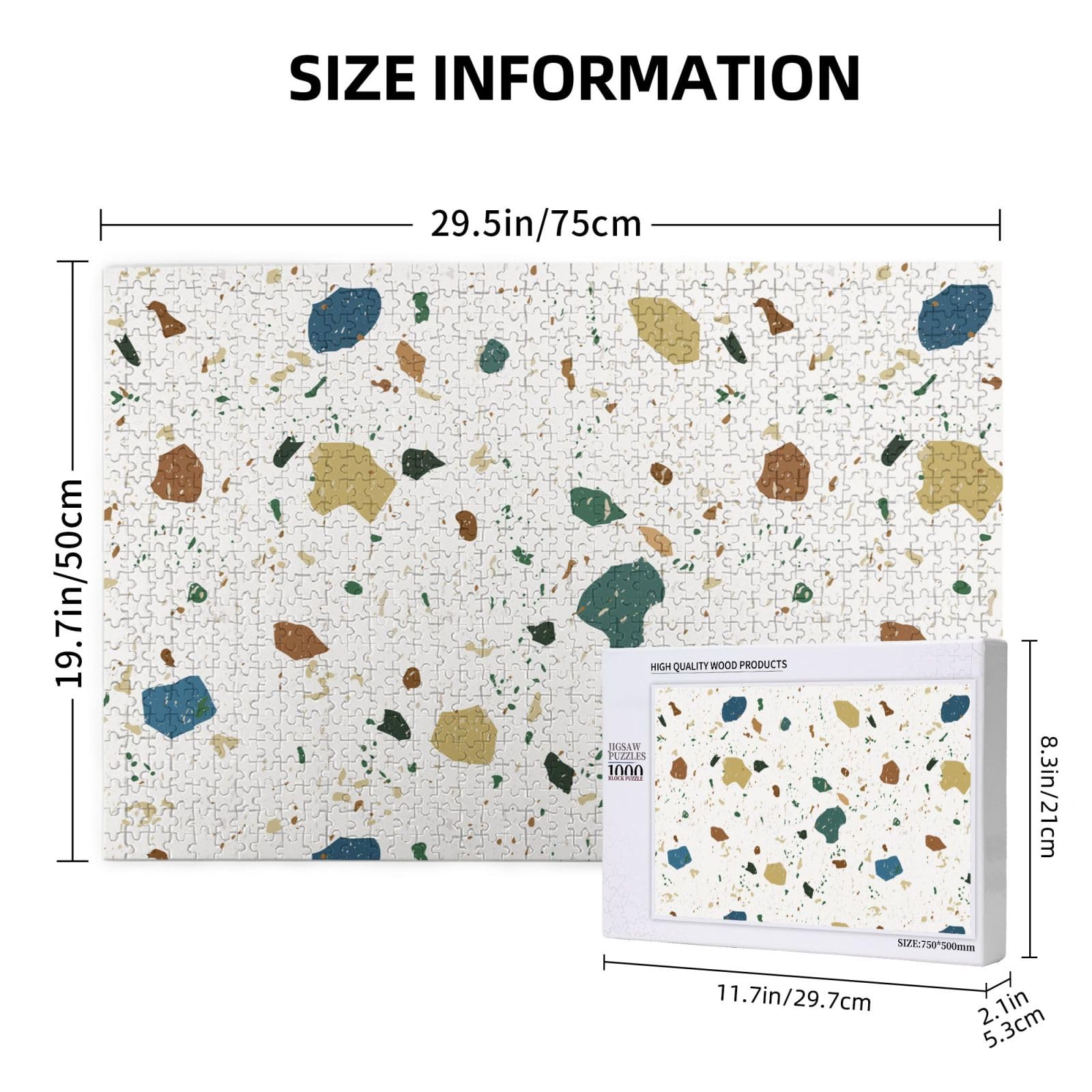 Gioco di puzzle per adulti, puzzle impegnativi, puzzle da 1000 pezzi, motivi terrazzo senza soluzione di continuità, marmo classico italiano