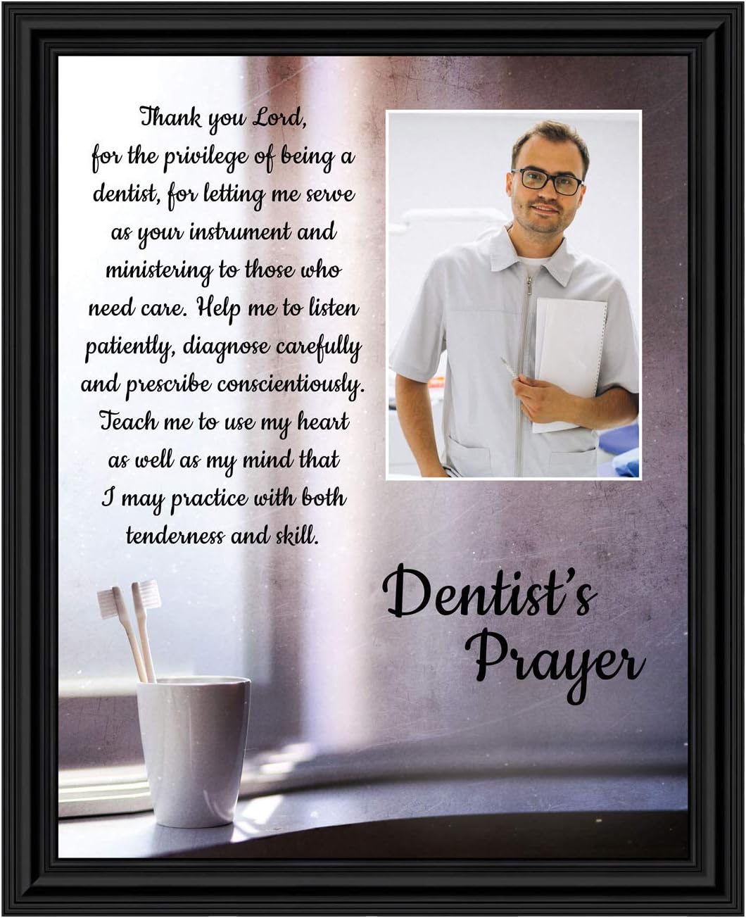 Crossroads Home Décor The Dentist Pray Picture Frame, Dental Office Pictures, 7432W