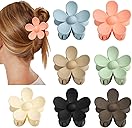 Flower Claw Clip 7 PCS Claw Clips, Hair Clips for Women Non Slip for Thick Hair Women Girls Gifts, 7 Colors
