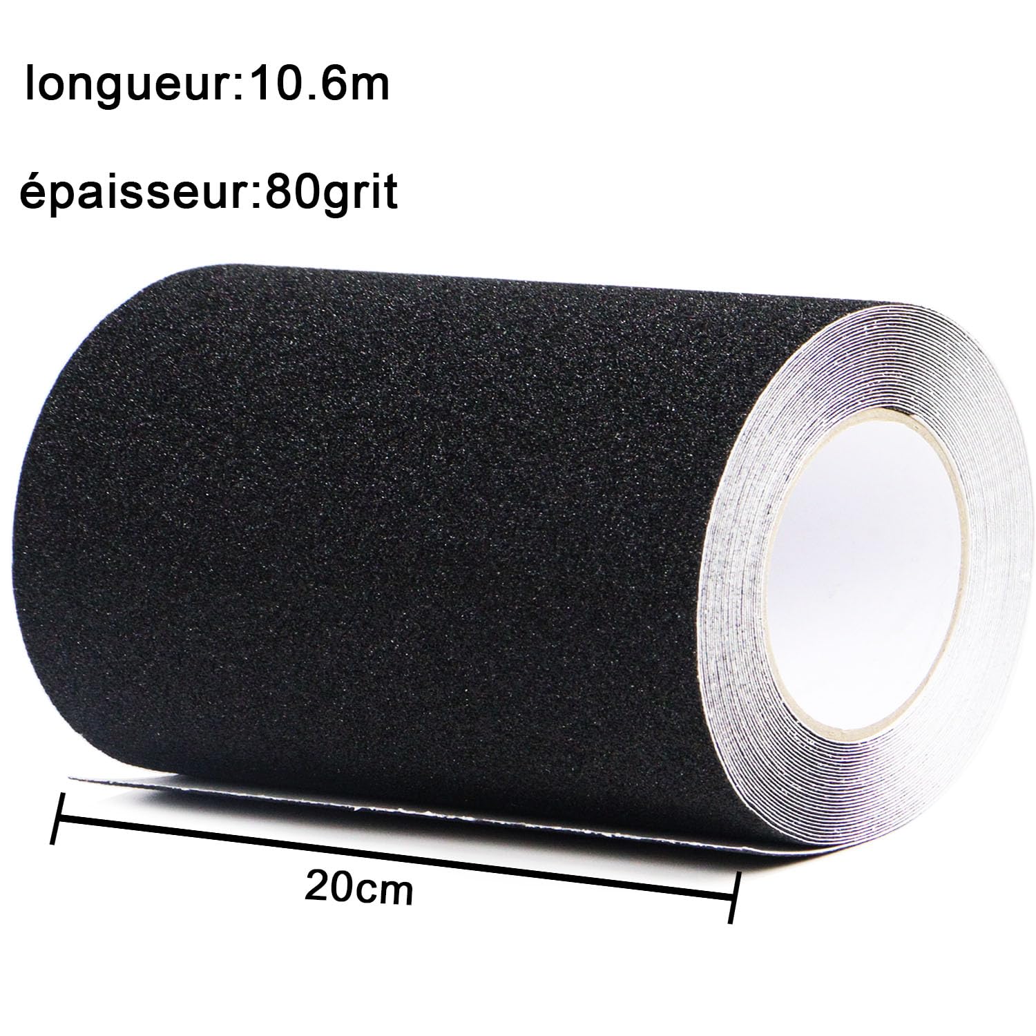 CHUANGSEED Ruban antidérapant,20cm x 10.6m,Bandes antidérapantes avec Ruban adhésif antidérapant pour escaliers,marches,revêtements de Sol,Ruban antidérapant Solide,Autocollant