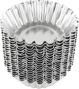 20Pcs Egg Tart Molds, Mini Tart Pan Aluminium Pie Tins Cupcake Pudding Muffin Baking Cups