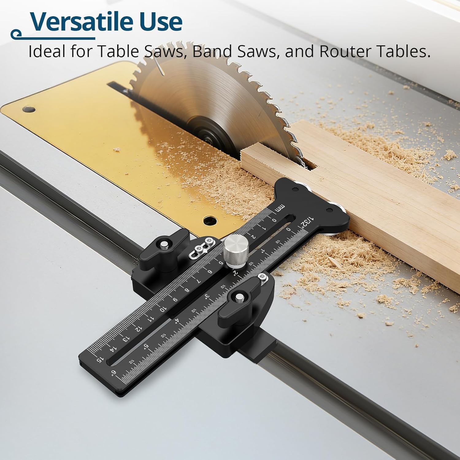 Thin Rip Jig for Table Saw, Precision Thin Rip Guide with Dual One-Way Rollers for No Kickback, 8.07" Adjustable Table Saw Jig for Narrow Strip Cutting