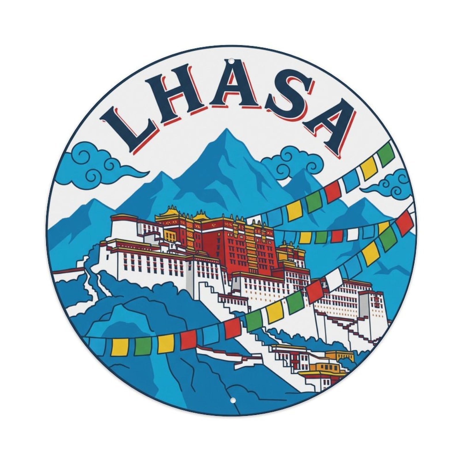 Travel China Vintage Lhasa Metal Tin Sign