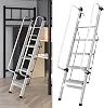 5.6ft Aluminum Bunk Bed Ladder, Adjustable 5 Step Ladder with Handrails Hooks and Folding 7.9 Wide Pedals, RV Camper Dorm Loft Ladder Only for Lofted Bunk Beds Truck Climbing Replacement Anti-Slip