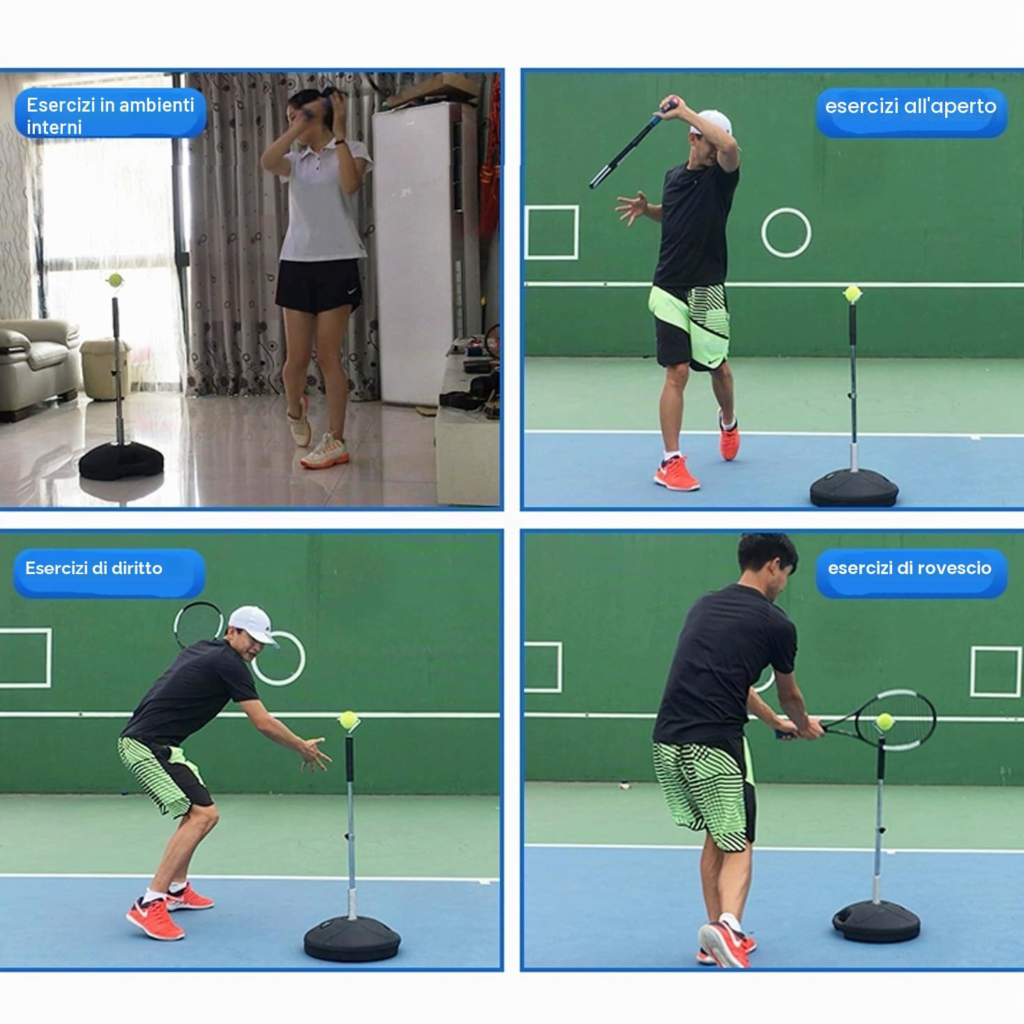 Rimbalzo per allenamento da tennis – Migliora il tuo gioco con questo attrezzo per l'allenamento del tennis per bambini e adulti principianti