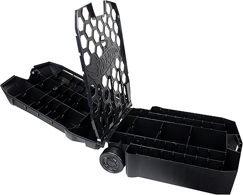 Vista 9 de Hot Wheels - Caja de almacenamiento con ruedas con mango retráctil, para 100 automóviles, modelo: 20135