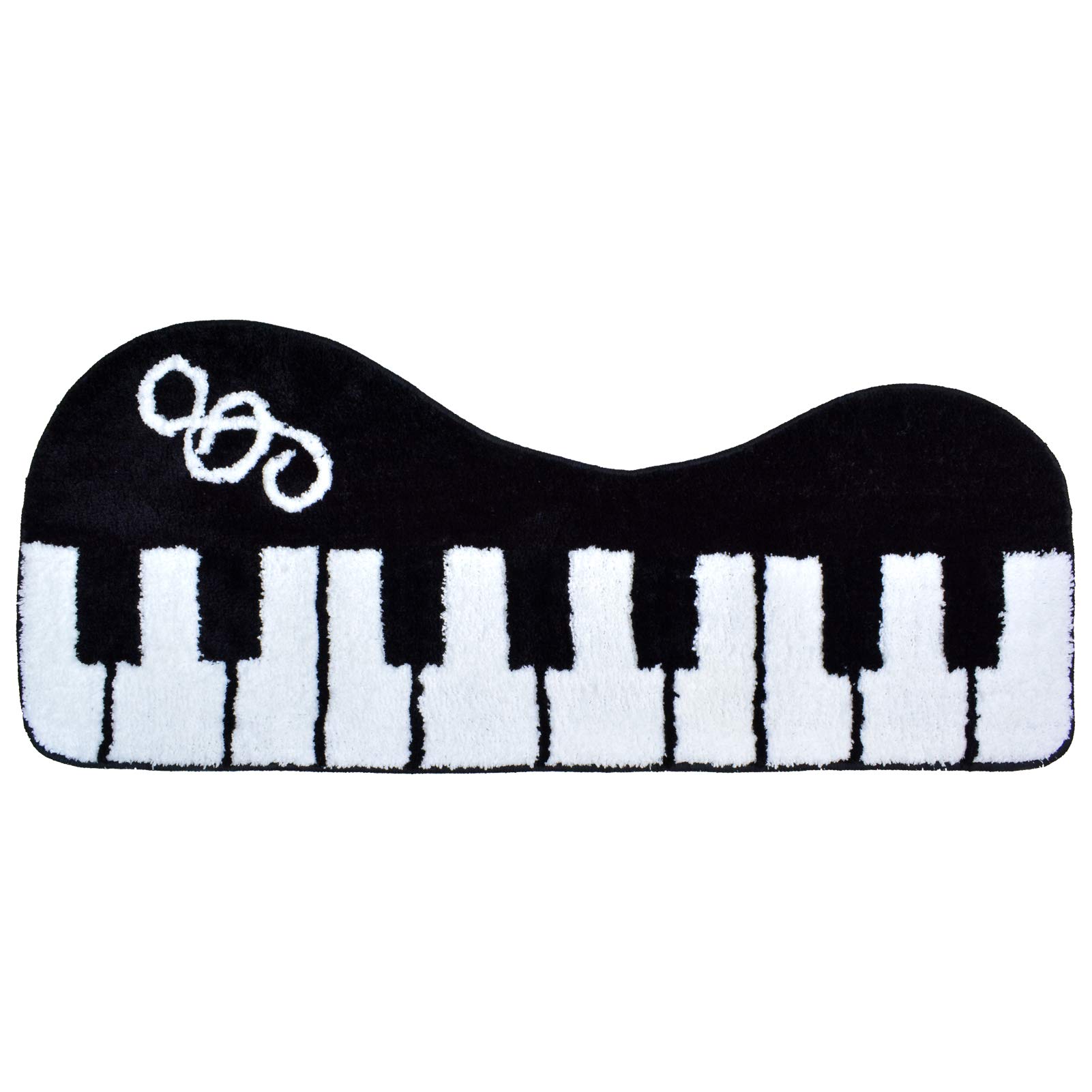 ABREEZE Stylish Music Piano Rug - Black and White for Living Room, Kitchen, Bathroom, Corridor, Hallway