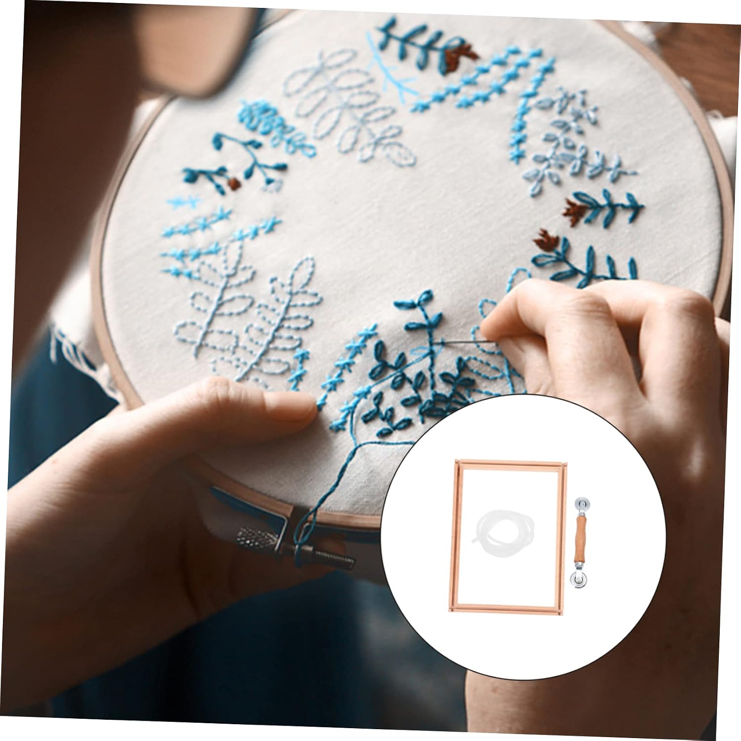 TOPPERFUN Multifunctional Embroidery Stand for Women Adults Hoop Canvas Needlework Table Cross Stitch Stand