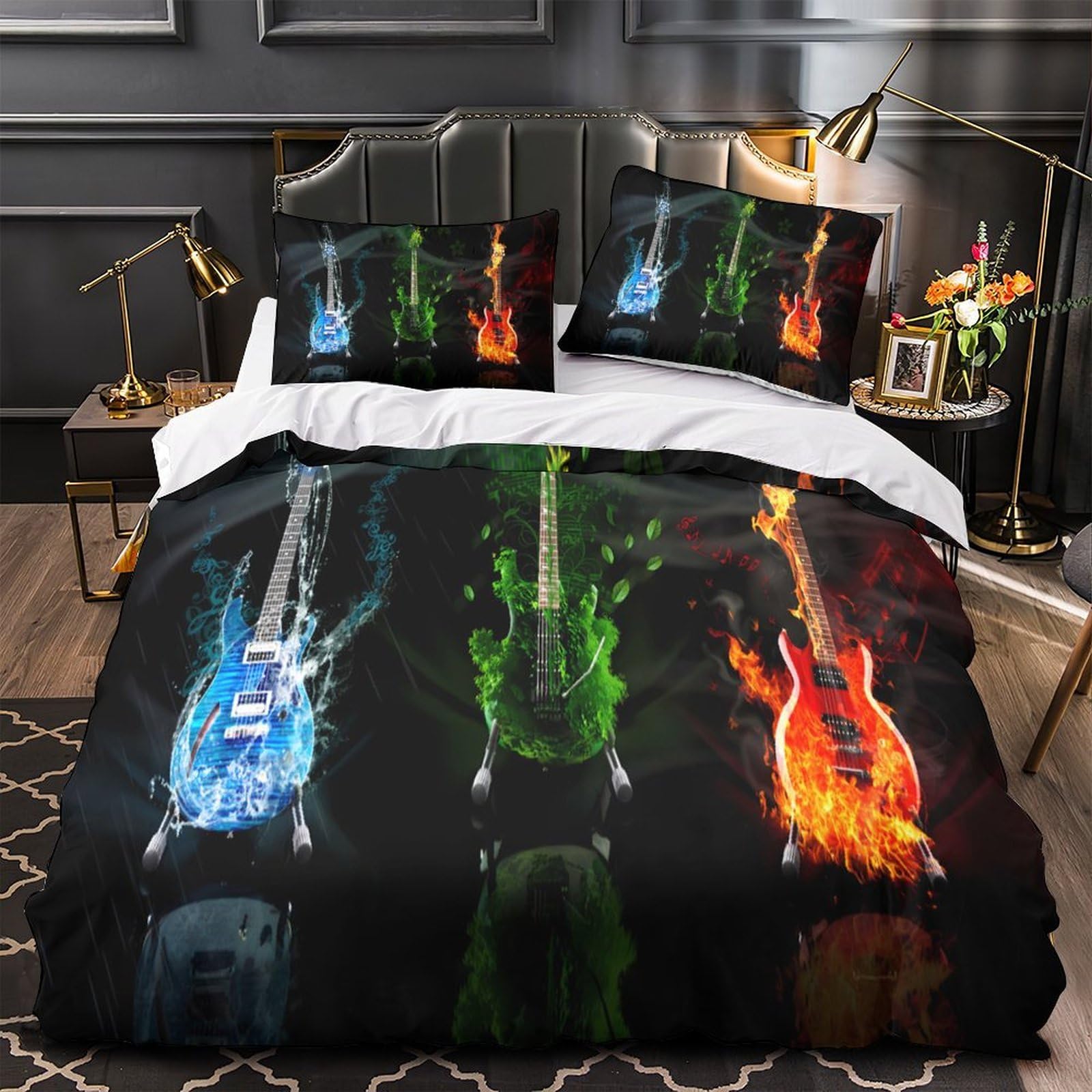 Housse de couette guitare électrique 3D est le cadeau d'anniversaire idéal pour un enfant rock