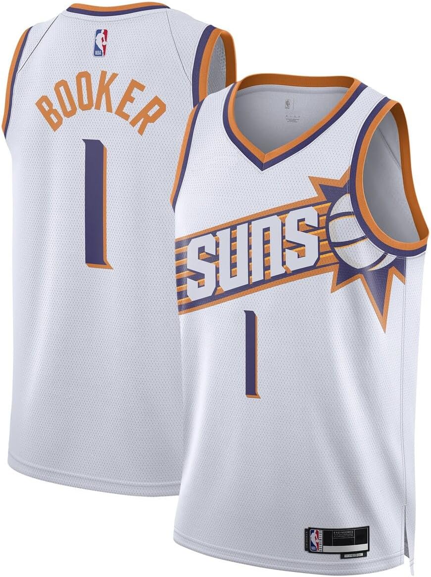 Devin Booker Phoenix Suns NBA Kids Youth 8-20 Association Edition White Swingman Jersey