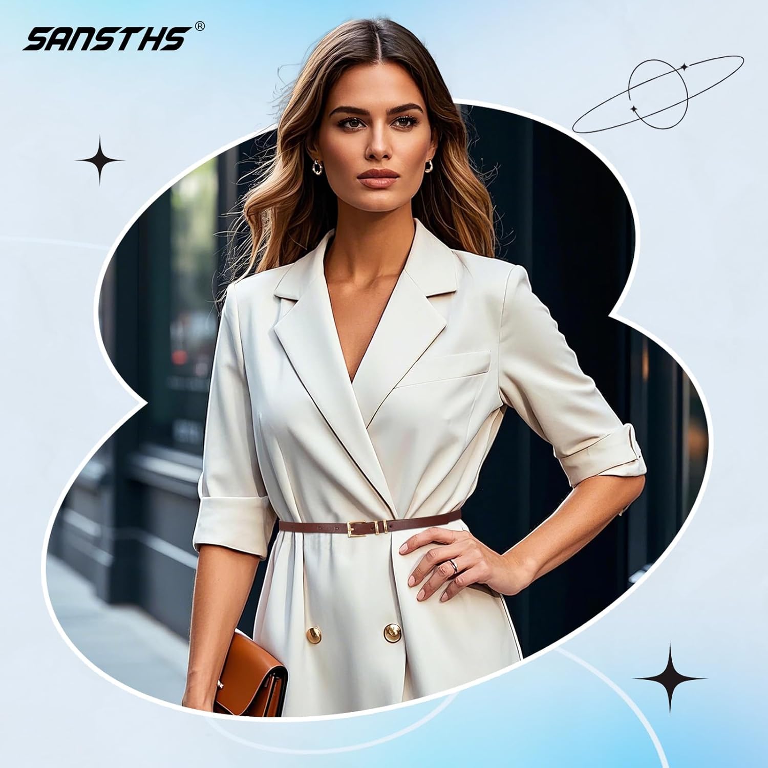 SANSTHS 4 Pack Women Thin Belts for Jeans Dresses Coats Skinny Women Belt with Gold Alloy Buckle - Image 6