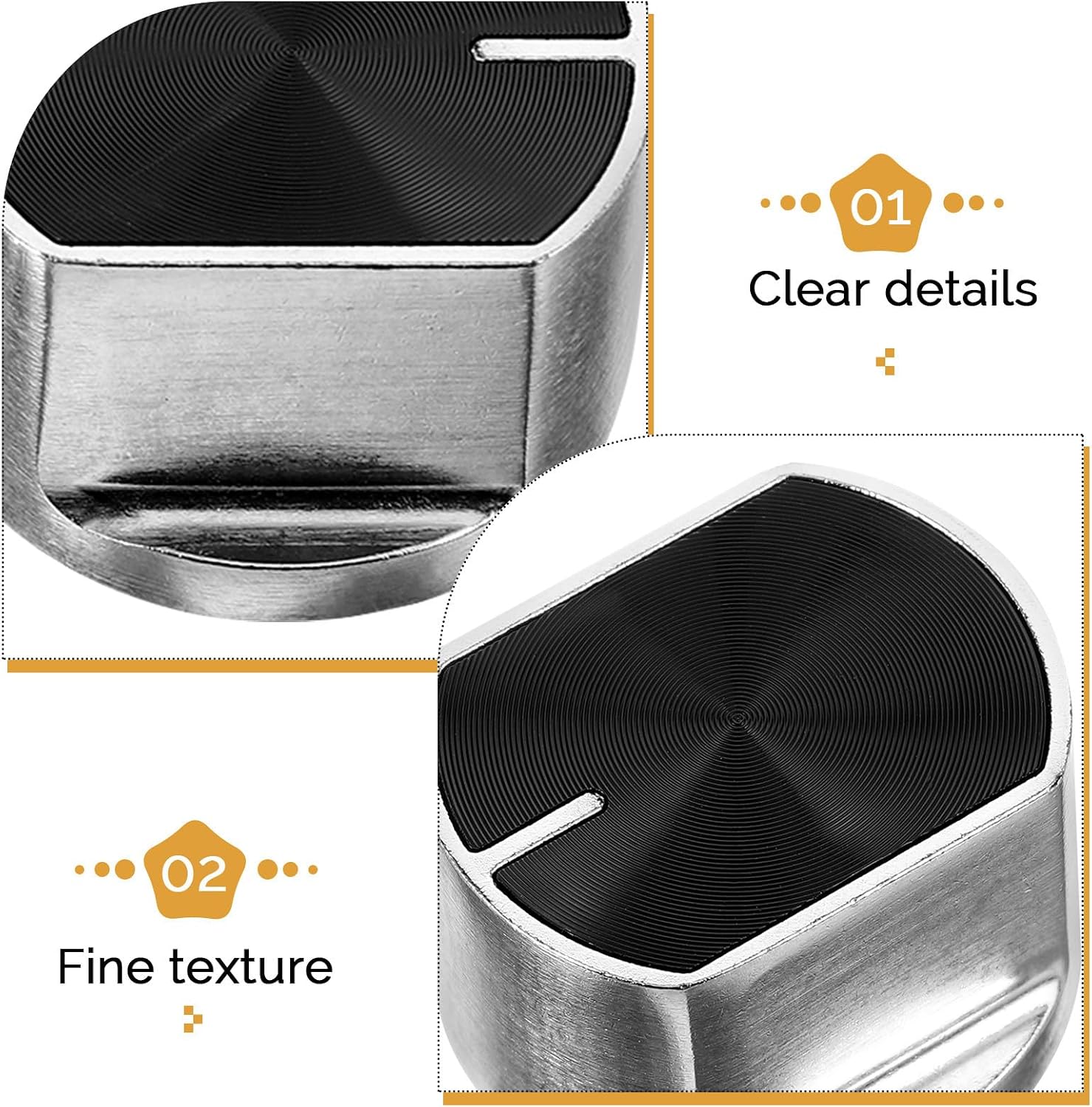 2pcs Metal Gas Stove Knobs Replacement, Universal Gas Range Control Burner Knobs for Kitchen Cooktop Parts Accessories