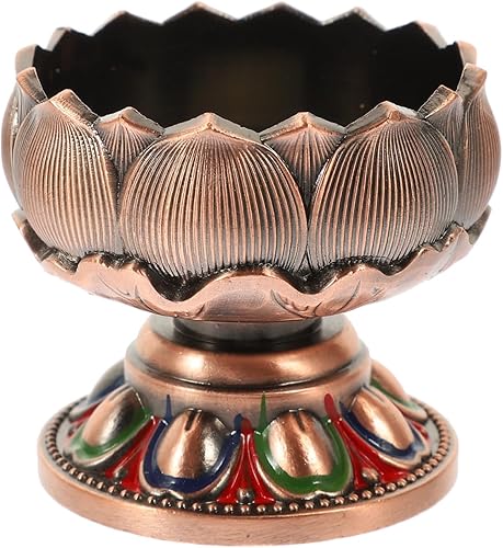 Miniatura 10 de Vaguelly Soporte de vela budista, soporte para lámpara de mantequilla con forma de loto, soporte para lámpara de meditación, decoración zen, lámpara