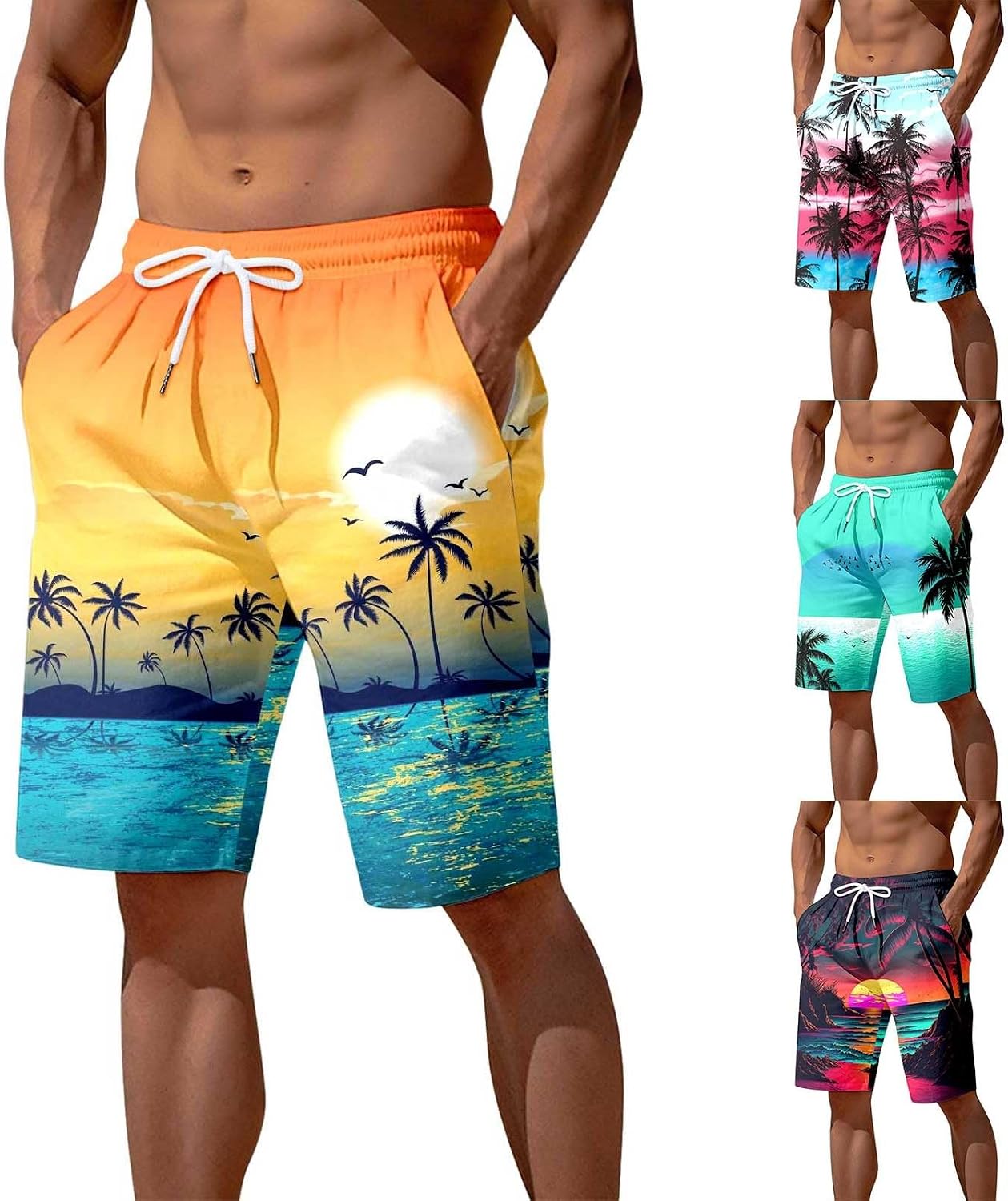 Short De Bain Olhao APTRO Maillot Short De Bain Homme Piscine Séchage Rapide Surf L'été Hawaïen Short De Plage Imprimé MK242 Fleurs Blanches L Maillot De Bain Short Homme