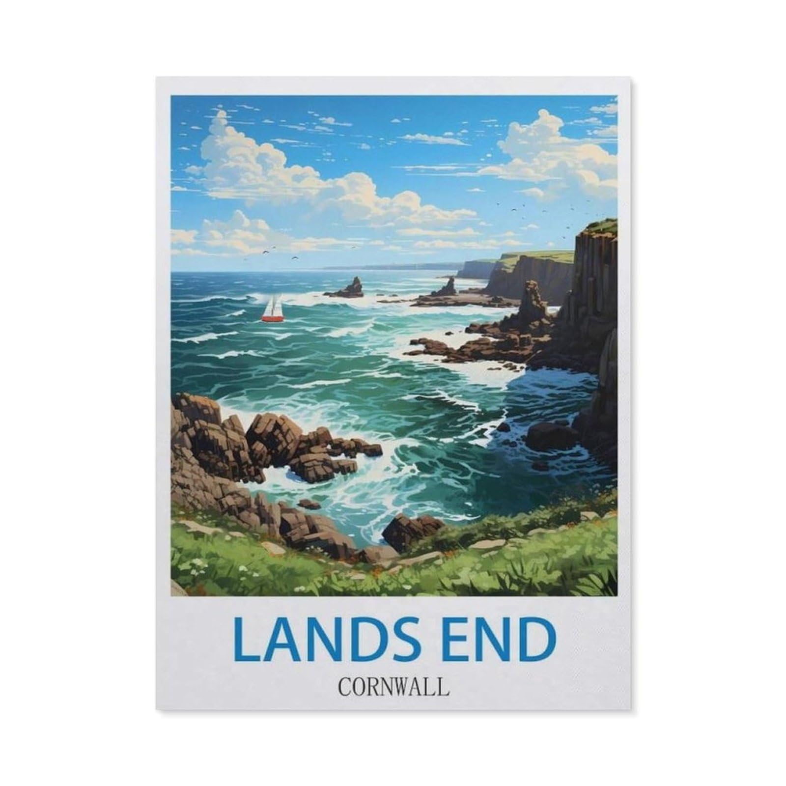 BEAYODKP Diamond Painting，Lands End Cornwall（30x40cm）