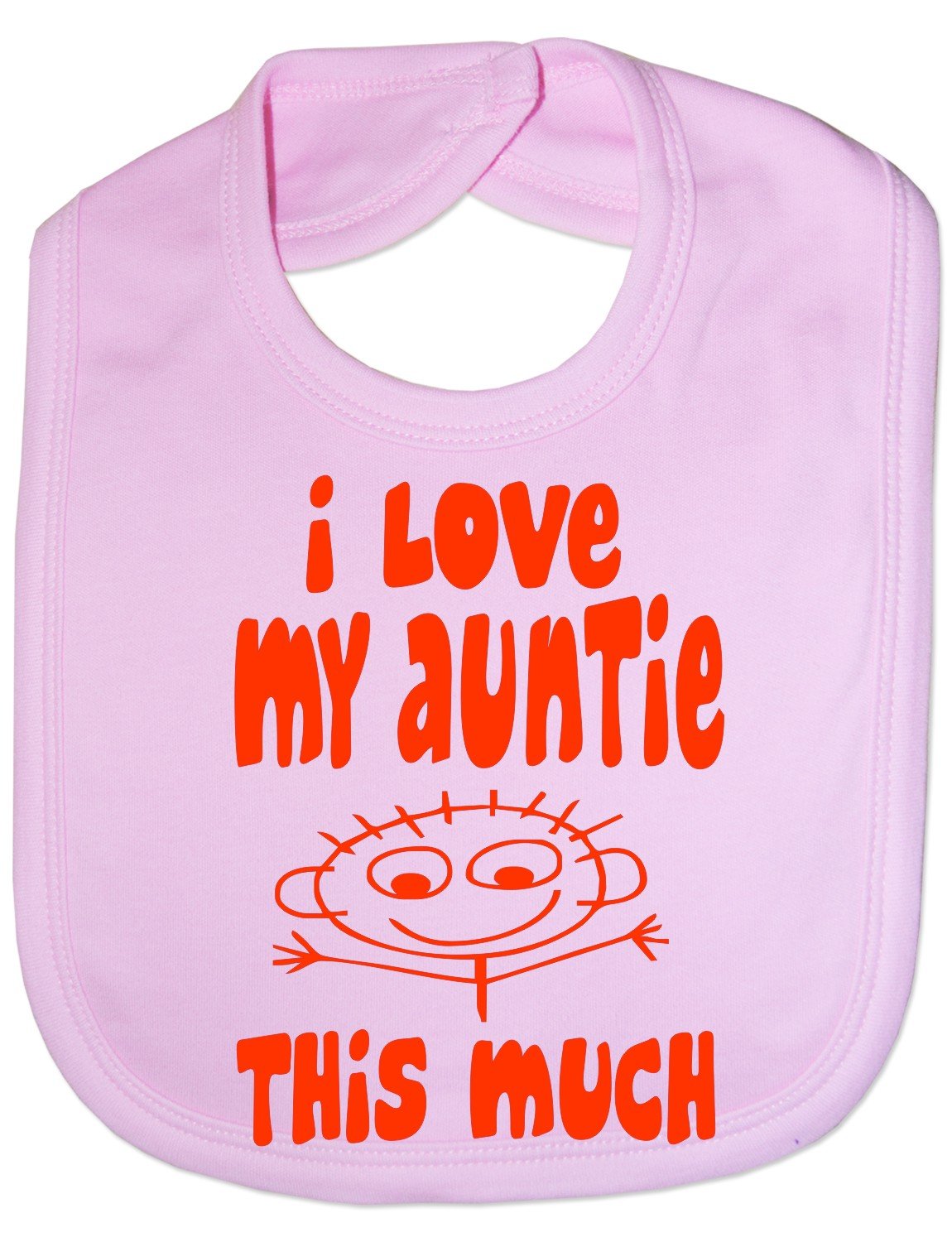 Print4U I Love My Auntie This Much - Funny Baby/Toddler/Newborn Bib -Gift pink