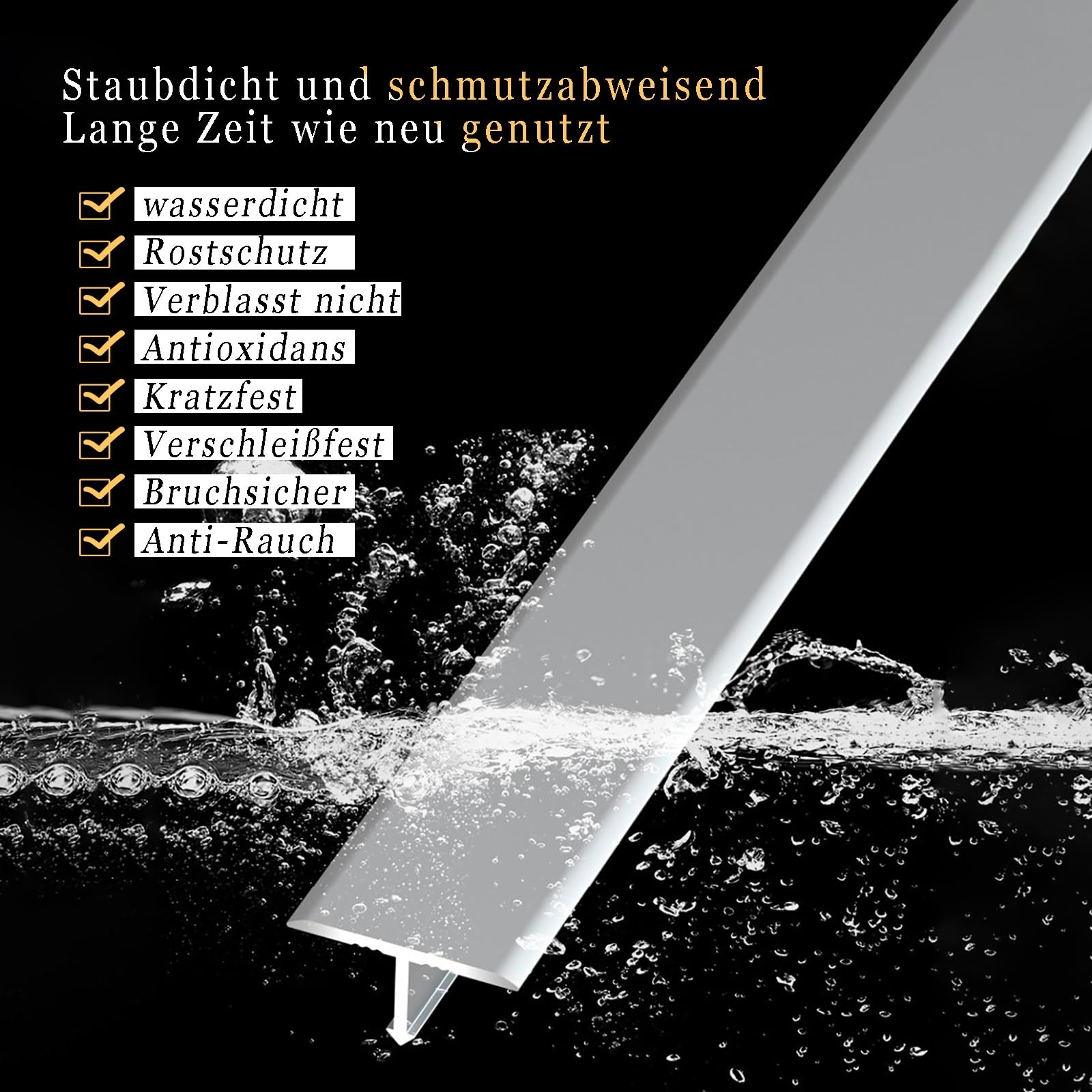 T-Form-Türschwellen 2 Stück 80/90/100/120 cm Kantenschutz Und Schwellenleiste Für Laminatböden Ideale Übergangsleiste Für Teppich Und Fliesen Nahtloser Raumabschluss(Champagne,2pcs*120cm)