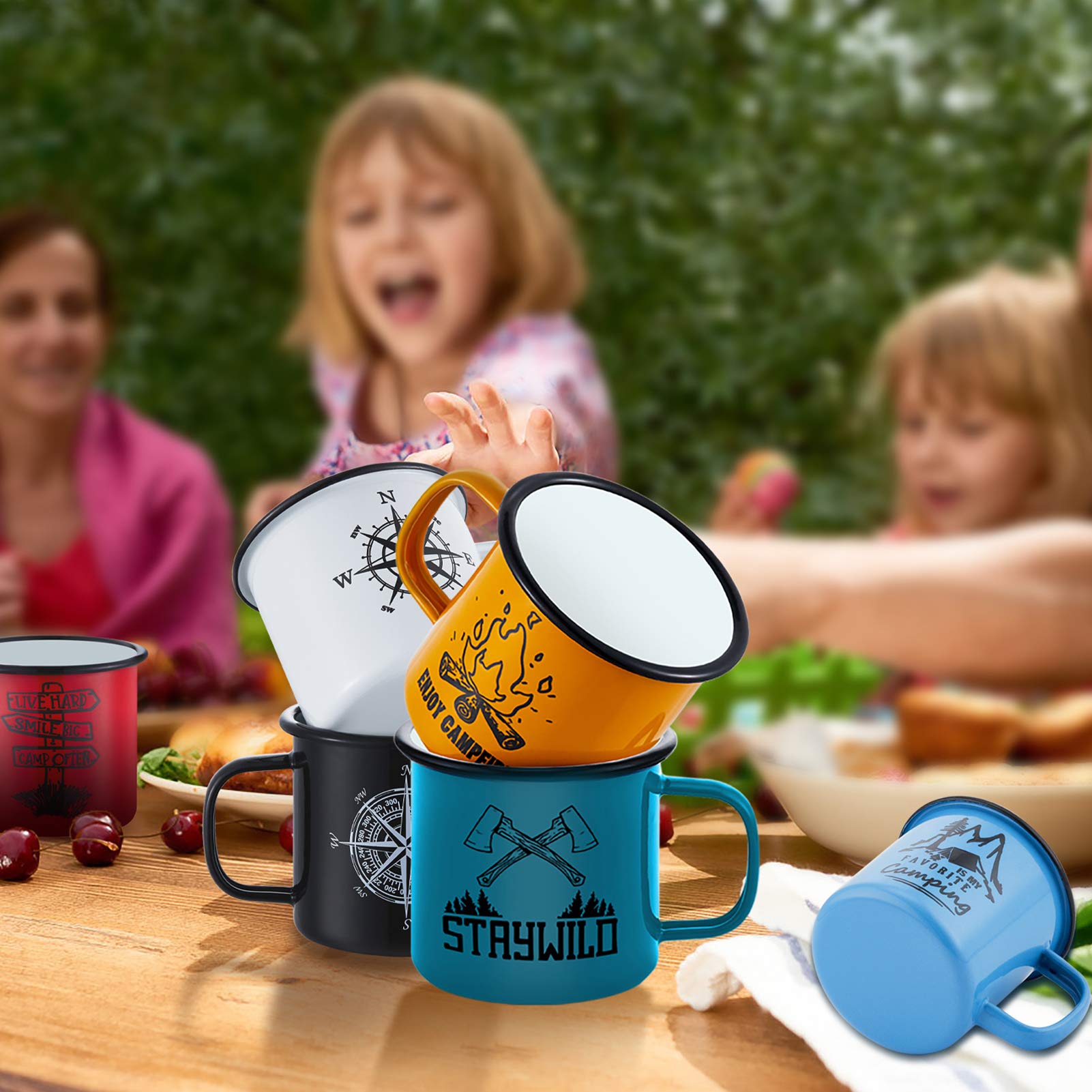 Homikit Lot De 6 Tasses En émail - 350 Ml - Tasse à Café - Tasse à