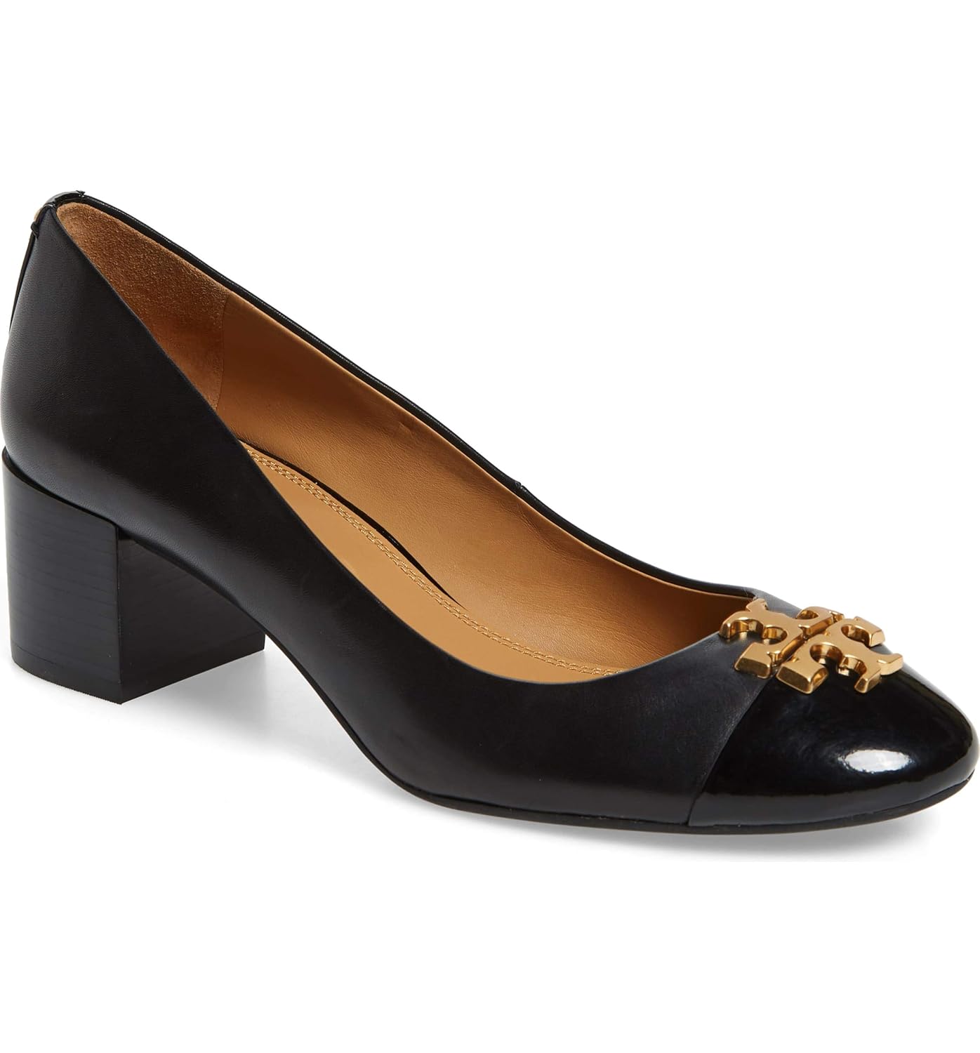 Buy Tory Burch Everly 50MM Cap Toe Pump, Leather, Perfect Black at 