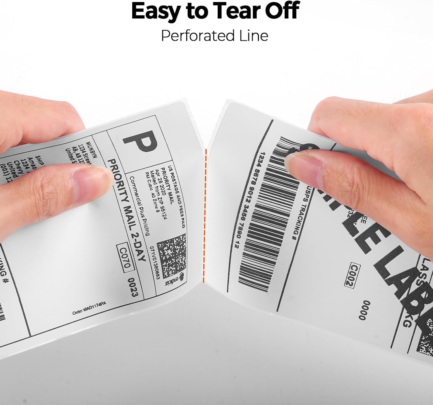 Tyvek sleufetiketten van 220x12,7mm voor matrixprinters