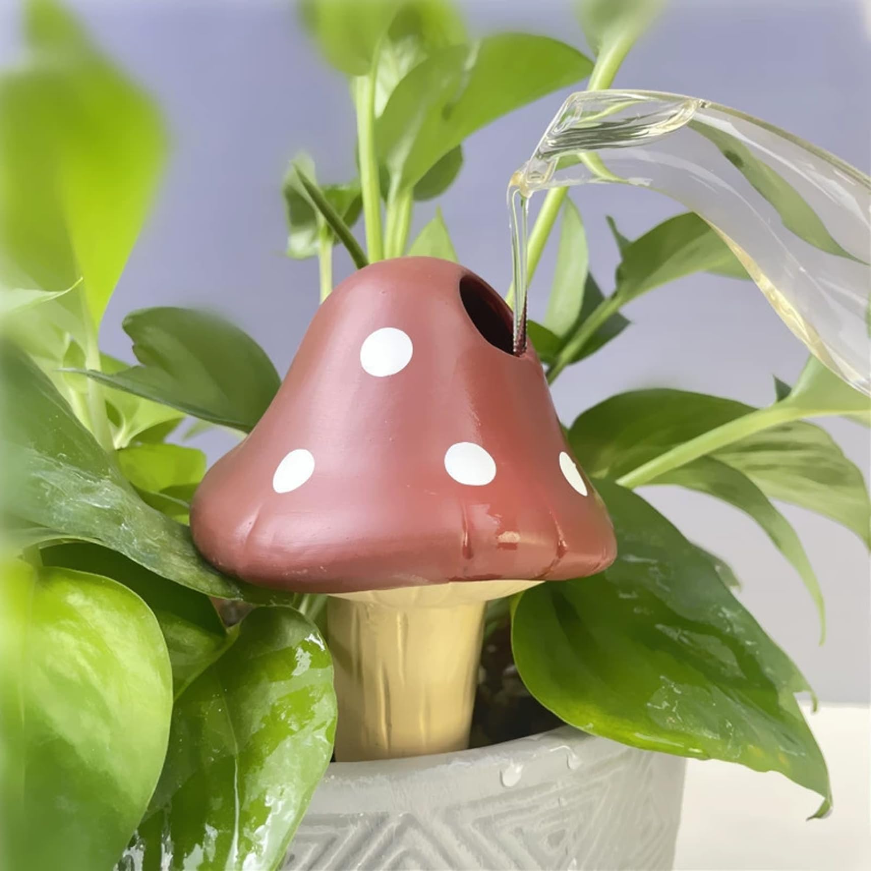 Dispositifs d'arrosage automatique pour plantes, 4 pointes d'arrosage en terre cuite, pointes automatiques pour champignons à libération lente, dispositifs automatiques pour plantes en pot intérieure