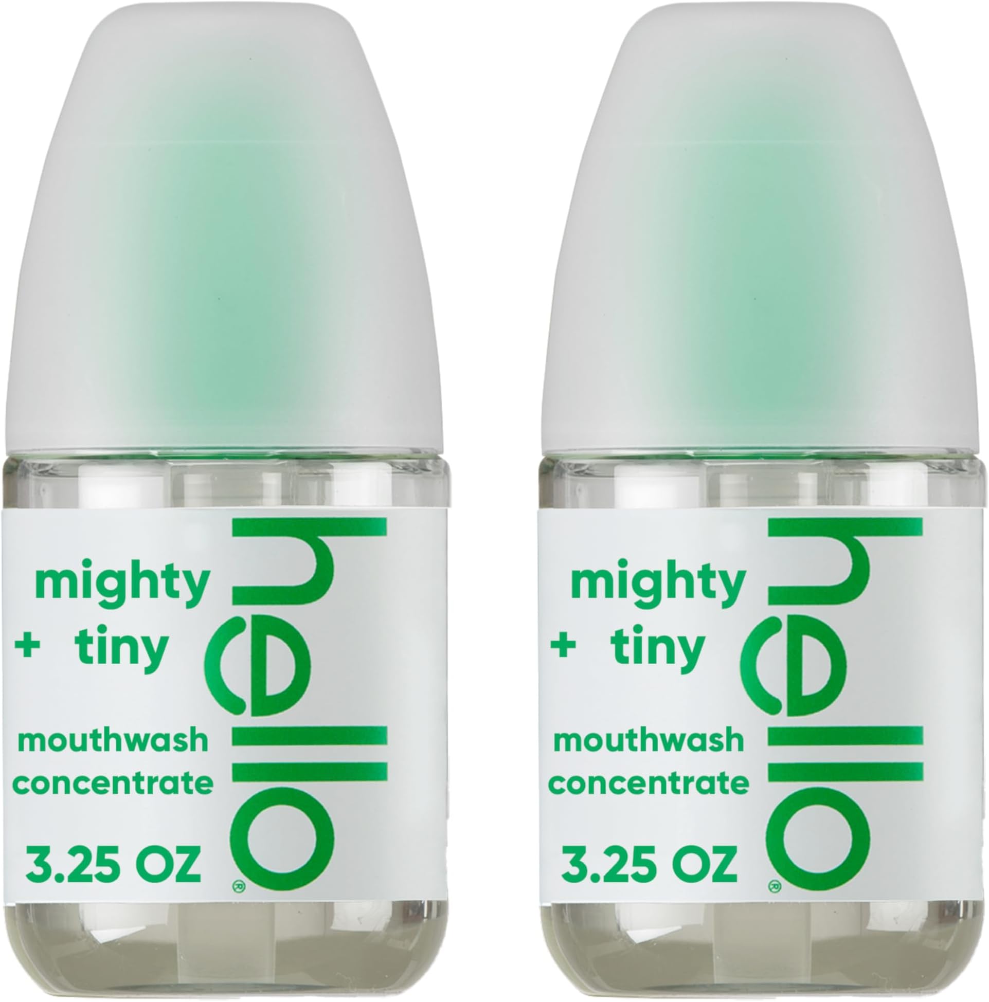 Hello Fresh Mint Mouthwash Concentrate, Alcohol Free for Bad Breath, Travel Size Mouthwash Made with Coconut Oil and Tea Tree Oil, Helps Freshen Breath, 2 Pack, 3.25 Oz Pump Bottles