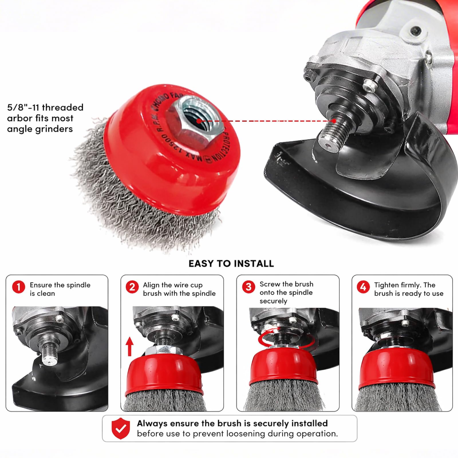 Wire Wheel Brushes for Angle Grinder - 12 Pack -4 Wire Wheel Brushes for Angle Grinder - 12 Pack -4