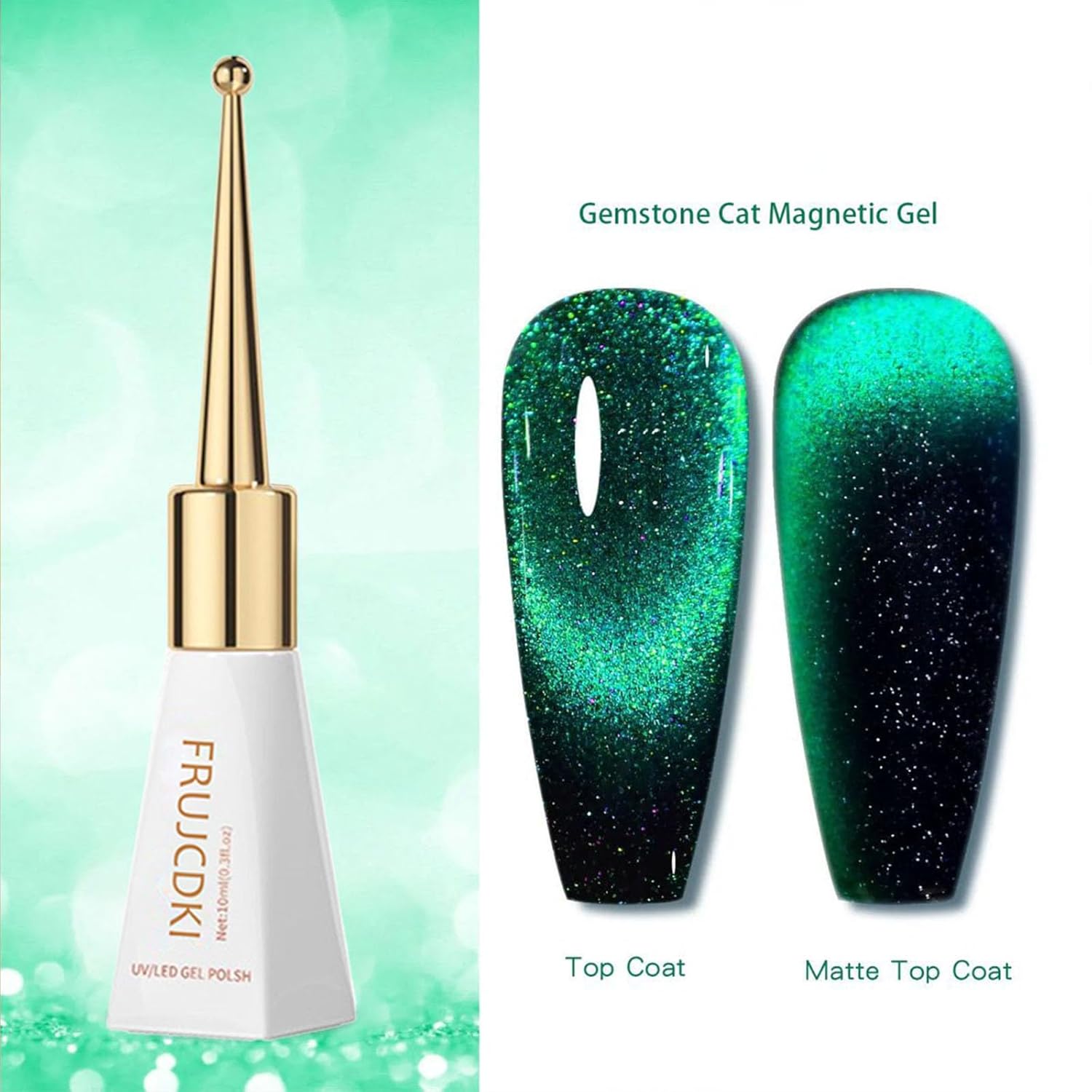 12D Cat Eye Gel Nail Polish, Magnetic Cat Eye Gel Polish Set, 8ml*8, Summer Colors Chameleon Magic Galaxy Effect Soak off Nail Art (12D Collection 1 Magnetic Nail Polish)