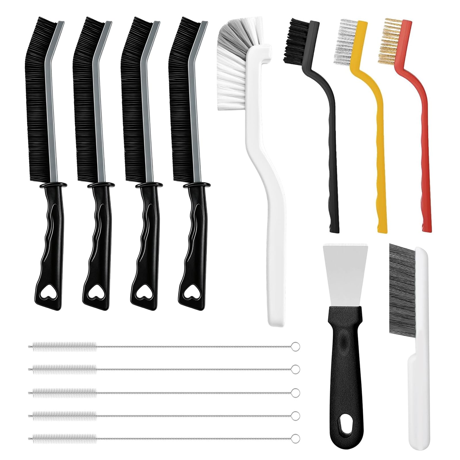 Crevice Cleaning Brush, Multifunctional Grout Brush and Straw Brush, 15 Pcs