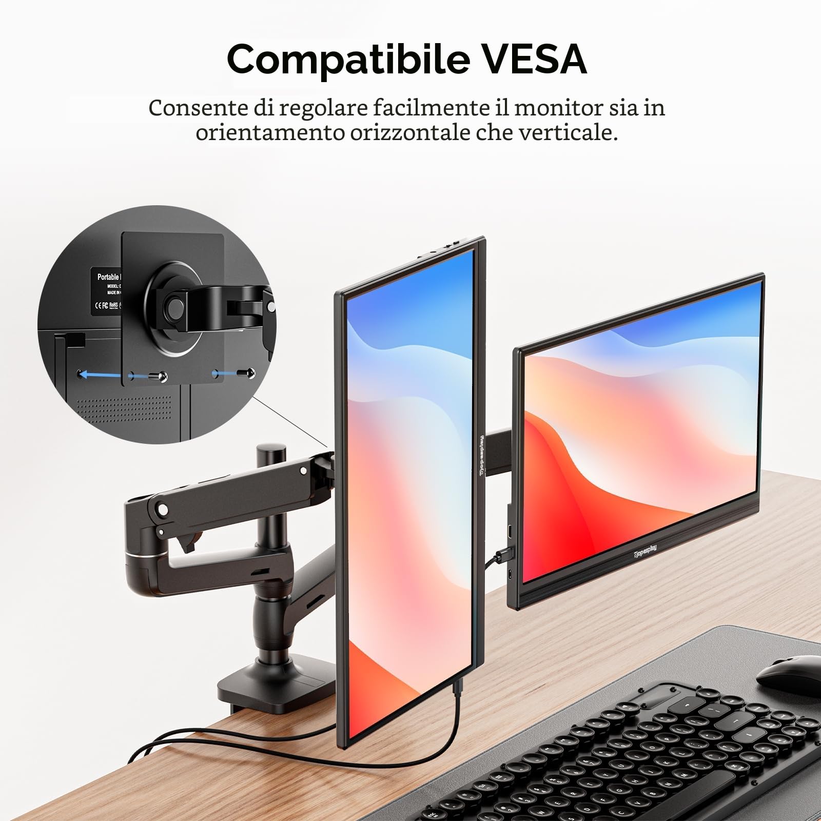Dopesplay Monitor Portatile, Schermo Portatile 15,6 Pollici, FHD 1080P Schermo da Gioco Eye-Care, Doppi Altoparlanti Incorporati per Laptop, PC, Mac, PS4/5, Xbox e Switch