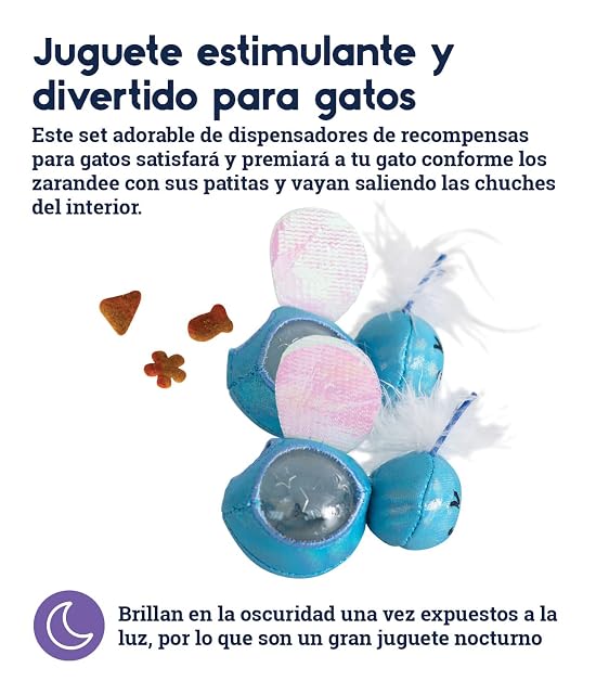 Foto 2 de 5 de Petstages Firefly Treat Stuffer - Juguete dispensador de recompensas para gatos - Brilla en la oscuridad