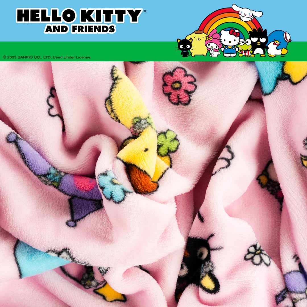Collectibles Hello Kitty & Friends Flower Child Bedding Super Soft Cozy Blanket, 62 in x 90 in, (Officially Licensed Product) by Franco - Image 3