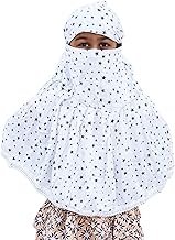 VINSU Cotton Long Scarf Cum Mask scarves Usable for vehicle Driver | White Printed Design | Universal Size | For Girl & Women | Breathable Sun Protection Light Weight