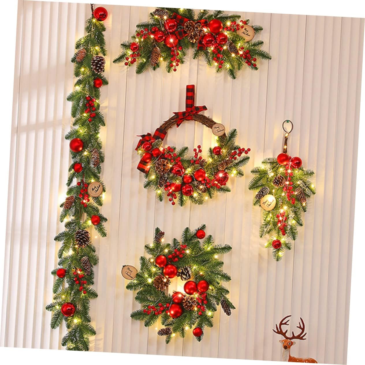 Christmas Swag Xmas Upside Down Hanging Decor for Fireplace