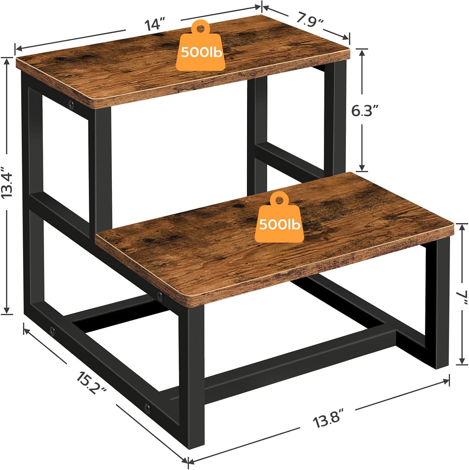 HOOBRO Kid's Step Stool, Toddler Step Stool, Holds Up to 500 lb, Kids Potty Training Wooden Stool, for Bathroom, Kitchen, Bedroom, Sturdy and Stable, Rustic Brown BF12JD01 : Baby