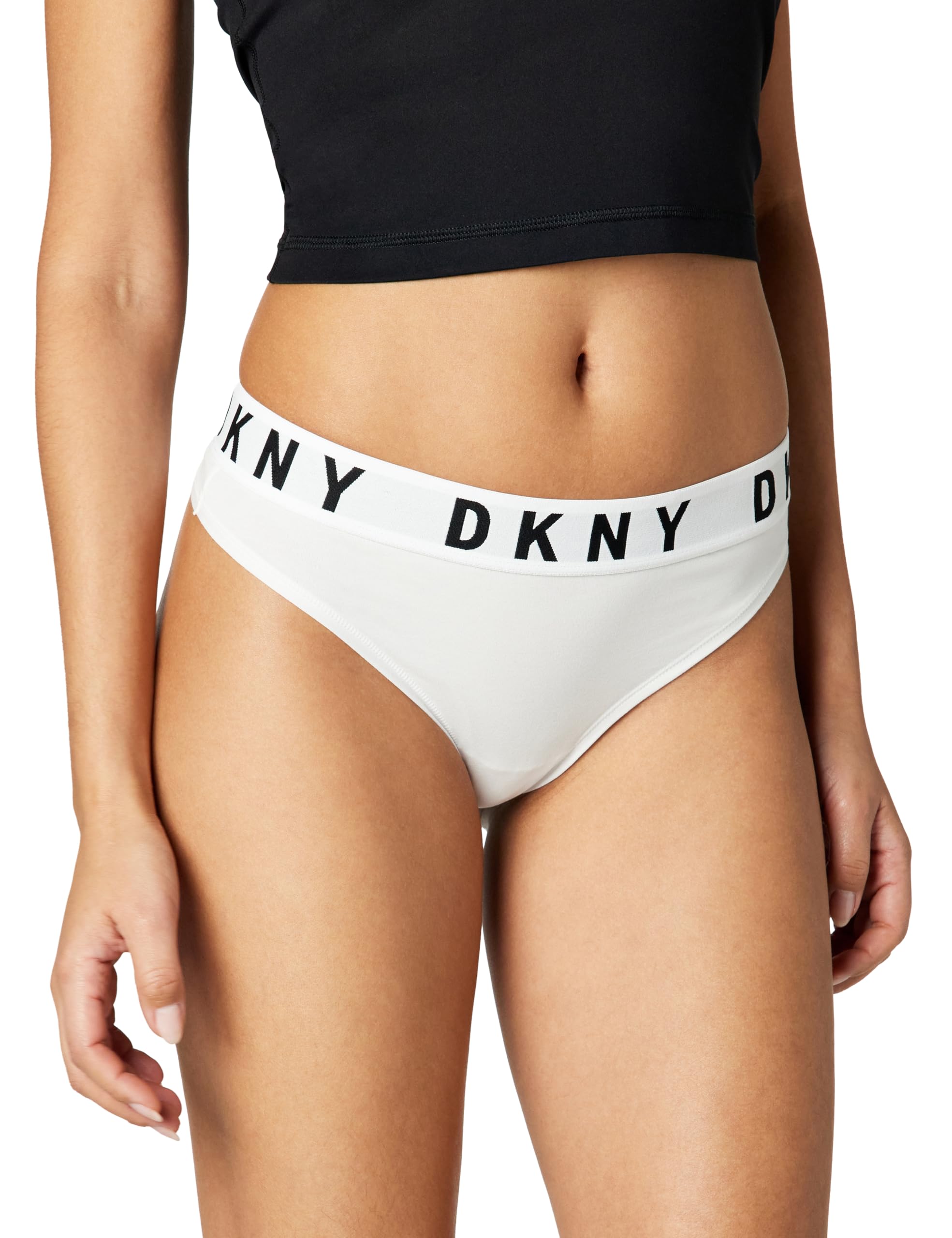 DKNY Thong - Modal Cotton Blend - White - Size M - Women's
