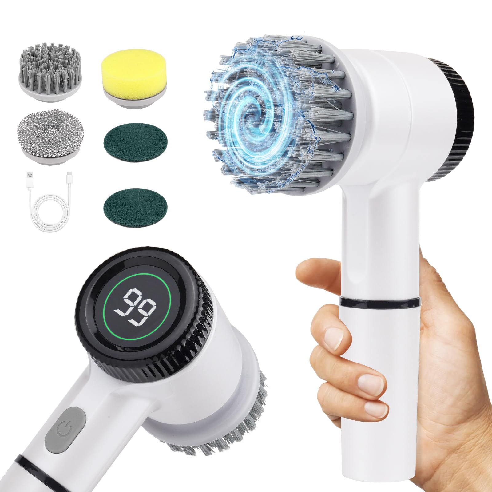Brosse de nettoyage électrique rechargeable pour enlever le calcaire sans effort