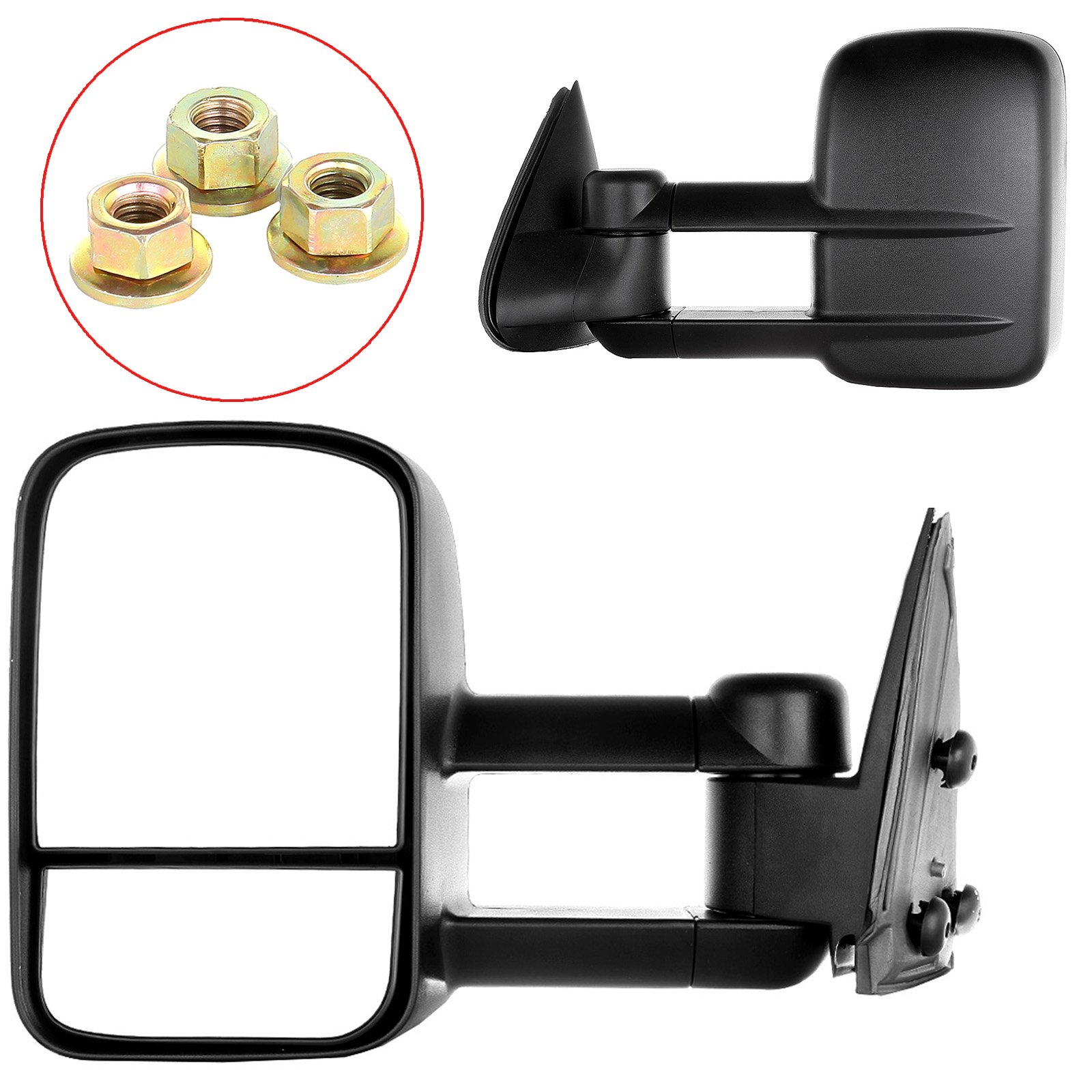 OCPTY Tow Towing Mirrors Manual Telescoping Side Door Mirror for 1999-2007 Silverado Sierra (07 Classic Models), 2000-2006 Suburban Tahoe Yukon XL Yukon Pair Set Black View Mirror