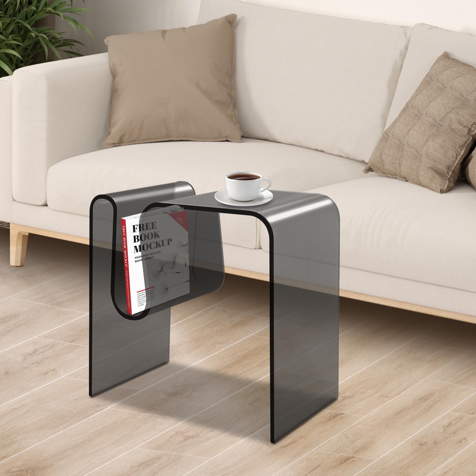 Sofa-Aufsätze in M-Form aus Acryl, Beistelltisch für Wohnzimmer, Schlafzimmer, Büro, Café, Schlafsaal, Wohnung, Tee-Restaurant, Balkon (schwarz)
