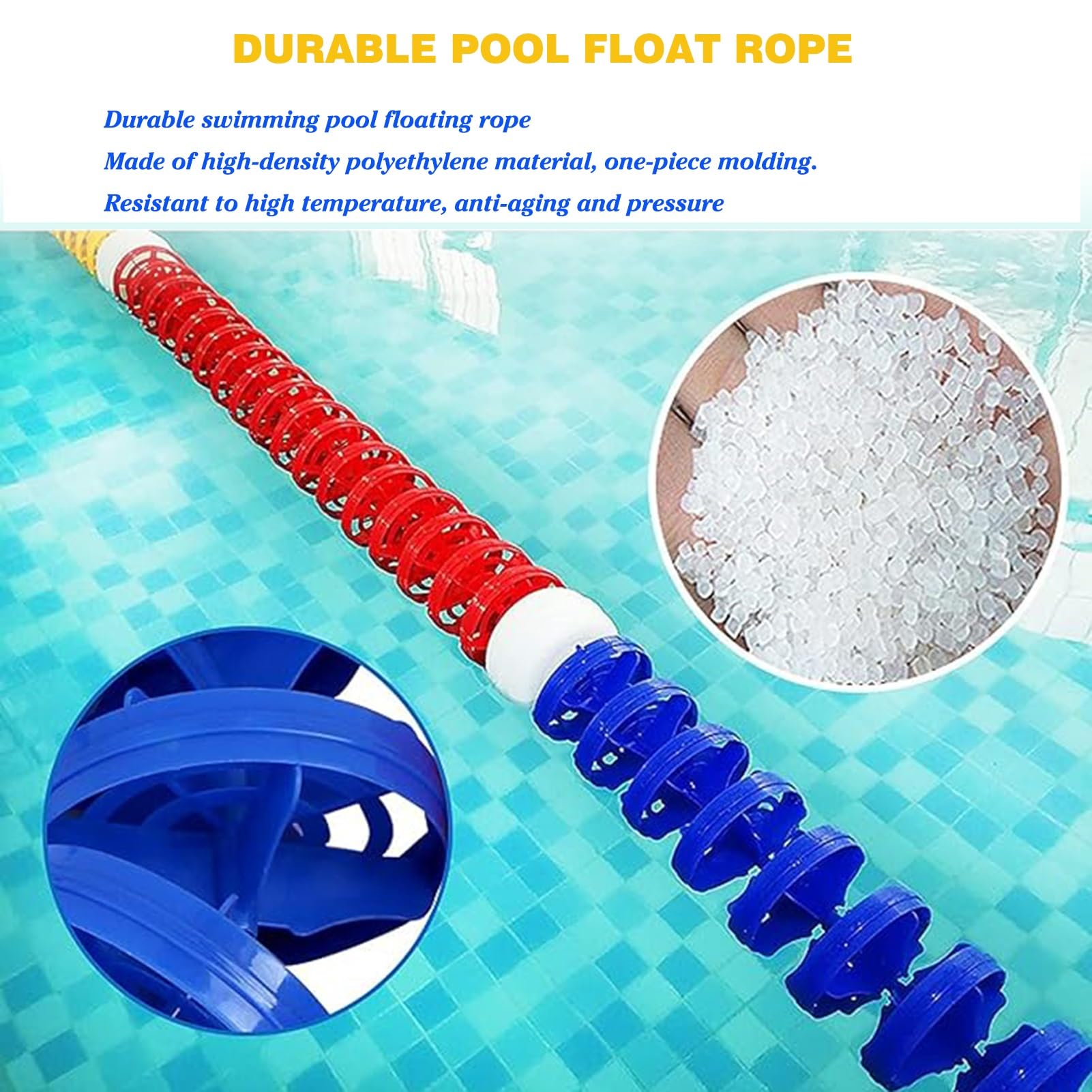 Ligne de sécurité pour Piscine enterrée - Barrière de sécurité Flottante en Fil d'acier de 1 m/3,3 pi pour piscines, prévient Les Accidents, idéale pour Les Enfants et Les Animaux Domestique