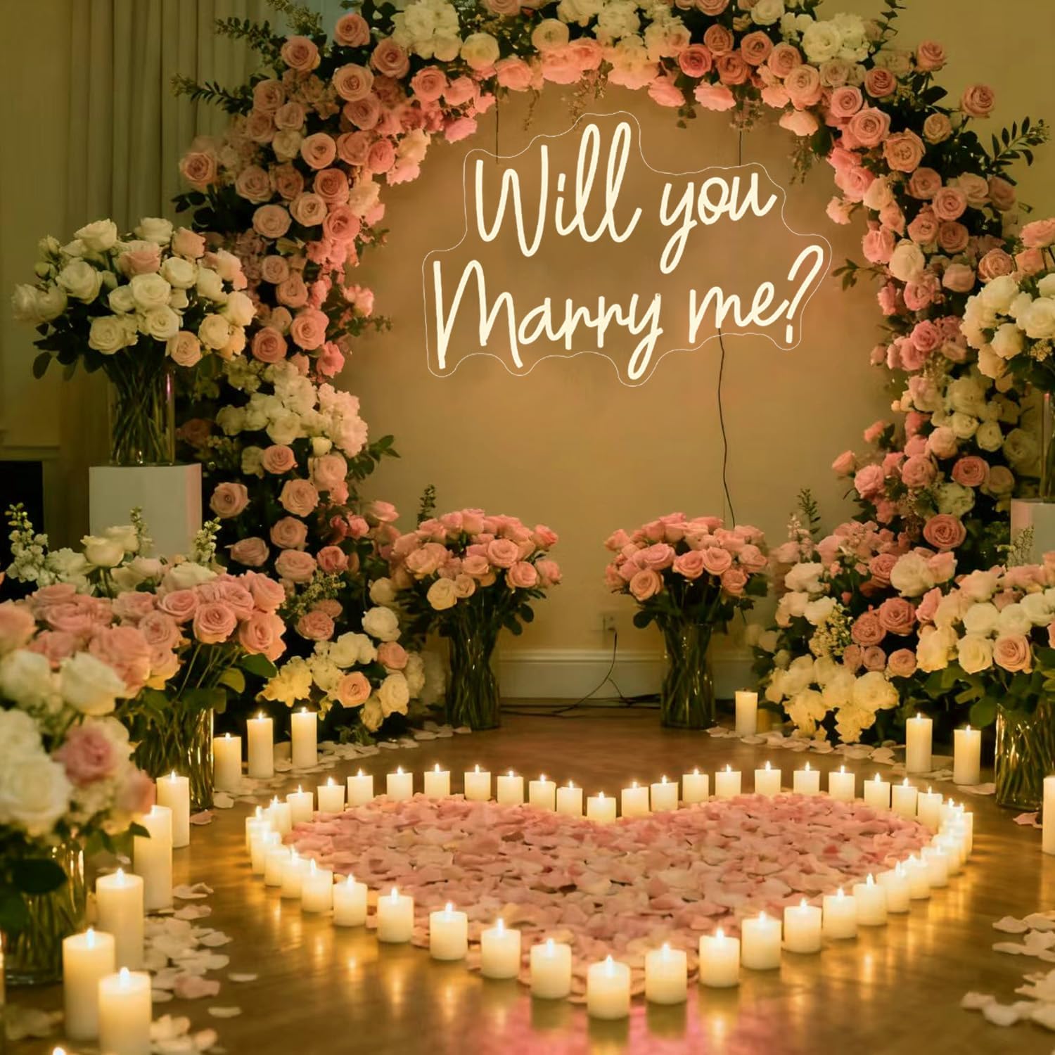 Will You Marry Me Neon Sign 23inches Custom Wedding Dimmable Neon Light Sign Led Lights signs for Wedding Party Decor wedding Backdrop Home Wall Decor Gift for Her neon Art