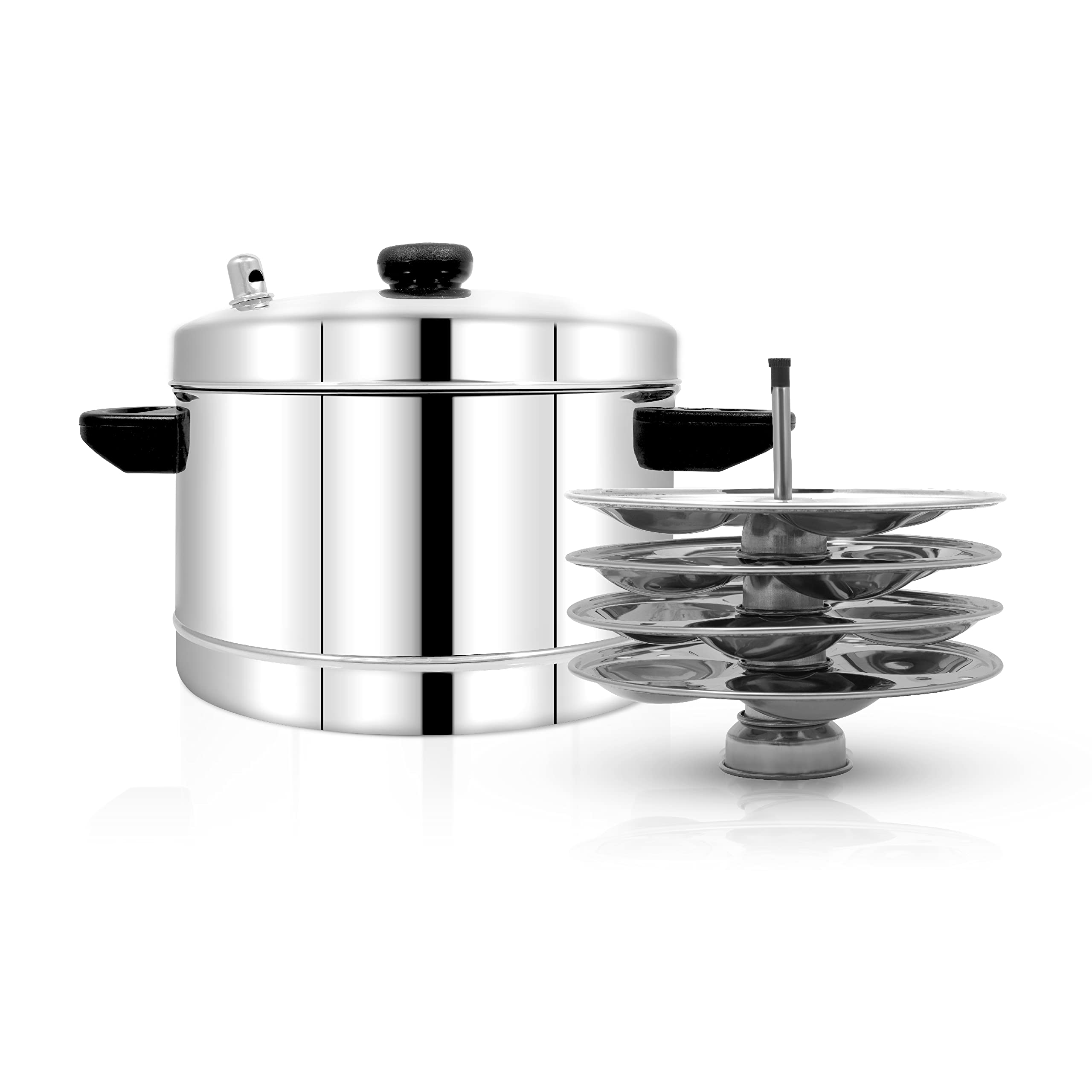 Pigeon Favorite Stainless Steel Idli Cooker with Whistle Indicator | Idly Cooker Pot | Steel Idli Maker with Silver Lid - 4 Plates (for 16 Idlies) (B0DBZWMHFZ) Amazon Price History, Amazon Price Tracker