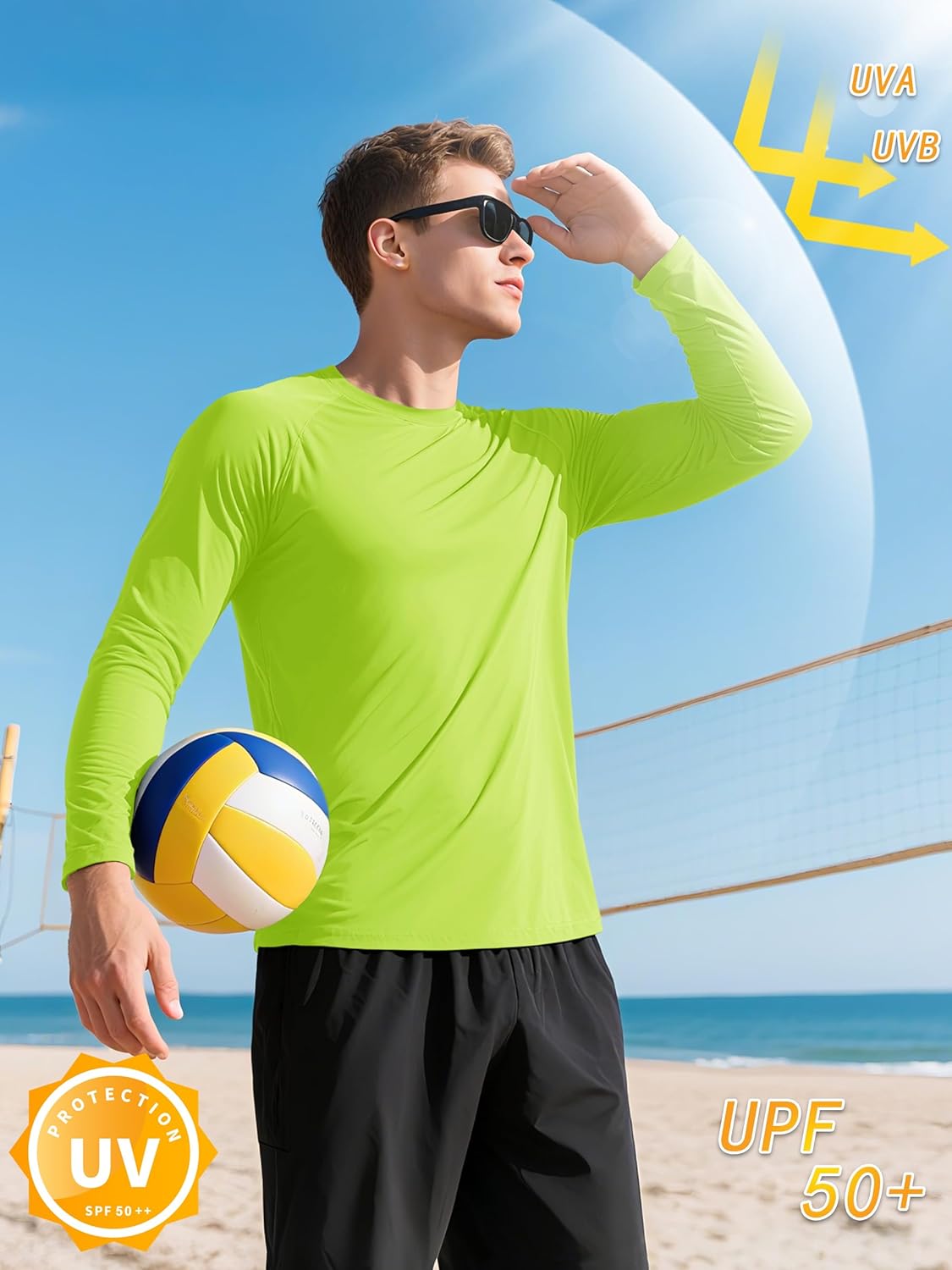 KEFITEVD Men's UV Sun Protection UPF 50+ Shirts Long Sleeve Rash Guard Workout Quick Dry Shirt for Hiking Fishing Swimming - Image 2