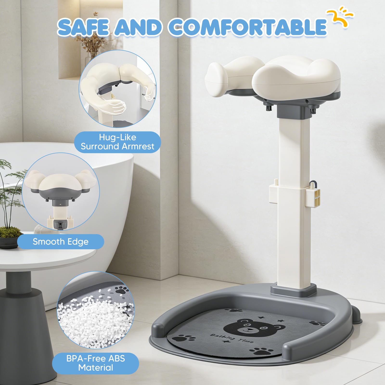 Support de douche pour bébé (blanc)